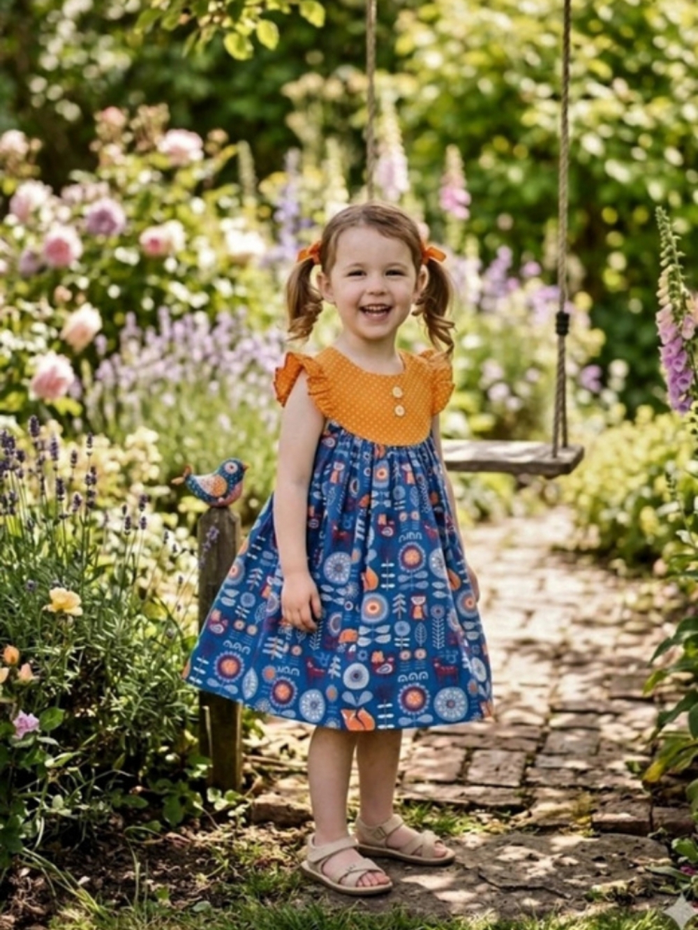 Eleanor Rose Fox Print Dress Size 7 To 8 Years